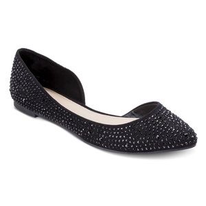 Mossimo Crystal D’Orsay Black Flats - Size 8.5
